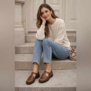 Chic Brown Leather Women's Loafers